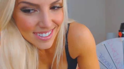 Eine wunderschöne, vollbusige Blondine macht sich geil